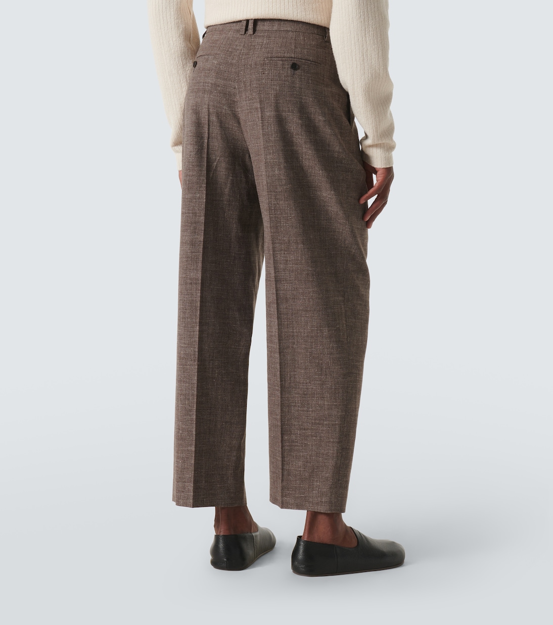 Silas silk, linen, and wool straight pants | The Row