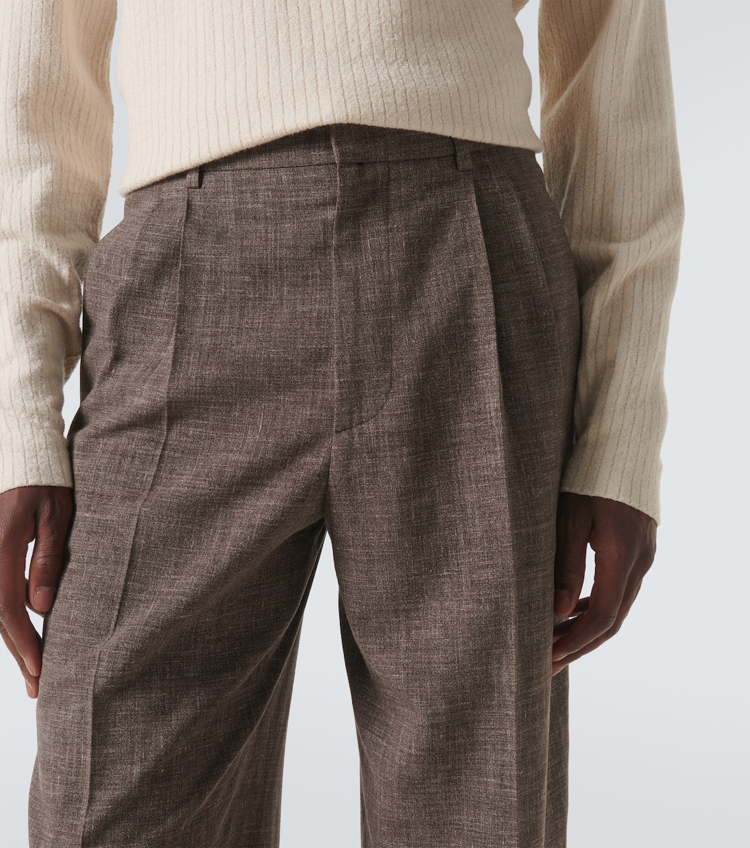 Silas silk, linen, and wool straight pants | The Row