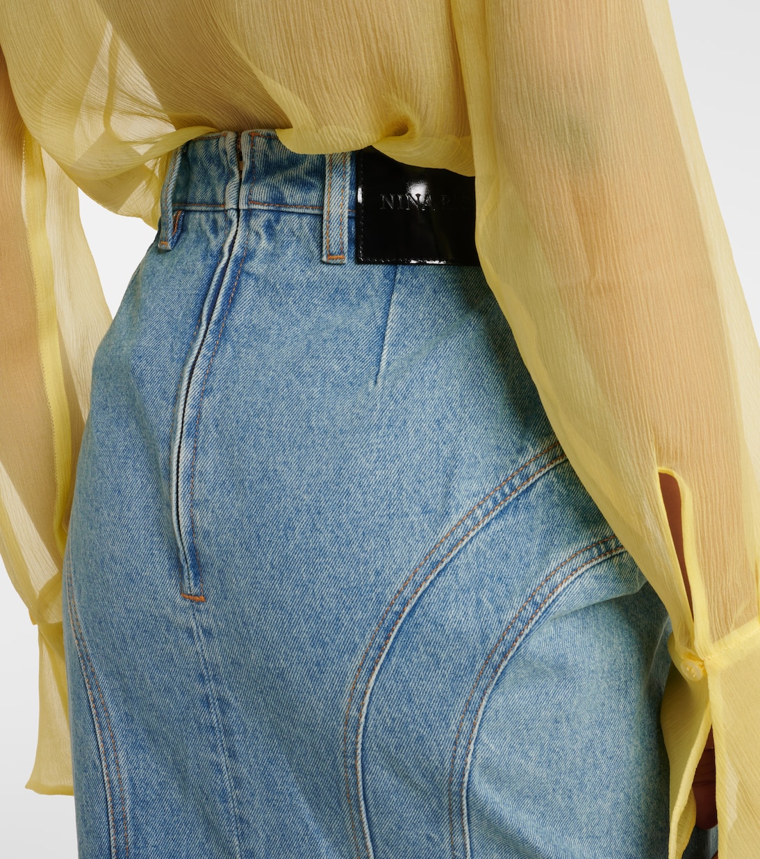 Falda midi en denim | Nina Ricci