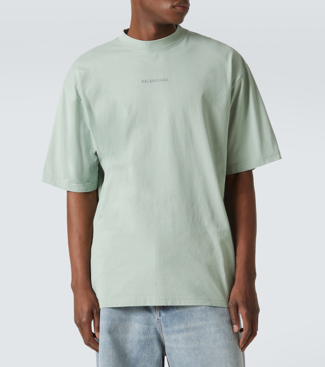 Camiseta en jersey de algodón con logo | Balenciaga