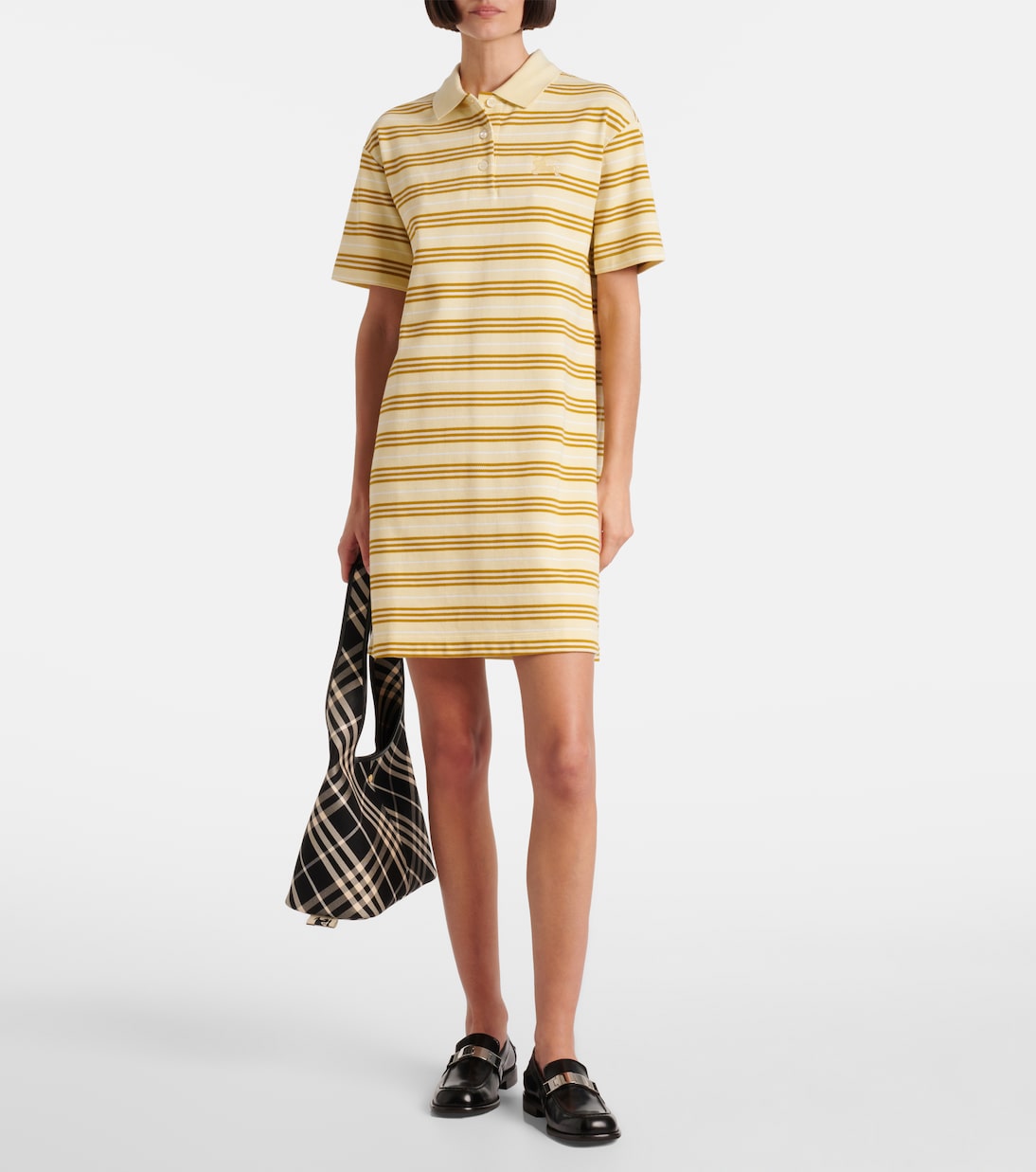 Icon Stripe cotton piquet minidress | Burberry