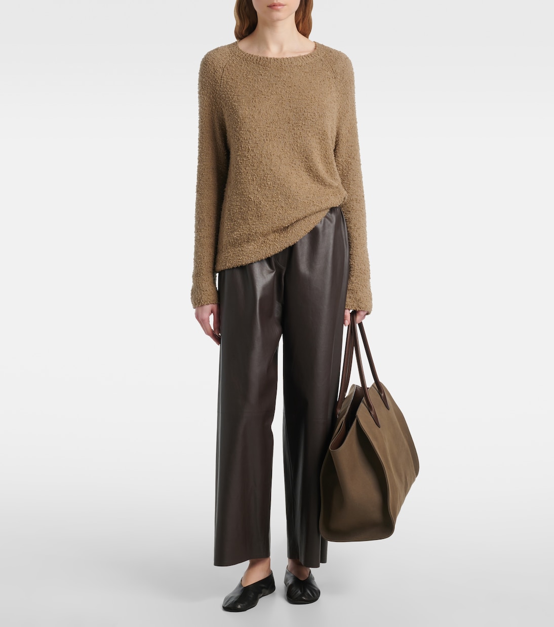 Yani mid-rise leather wide-leg pants | The Row