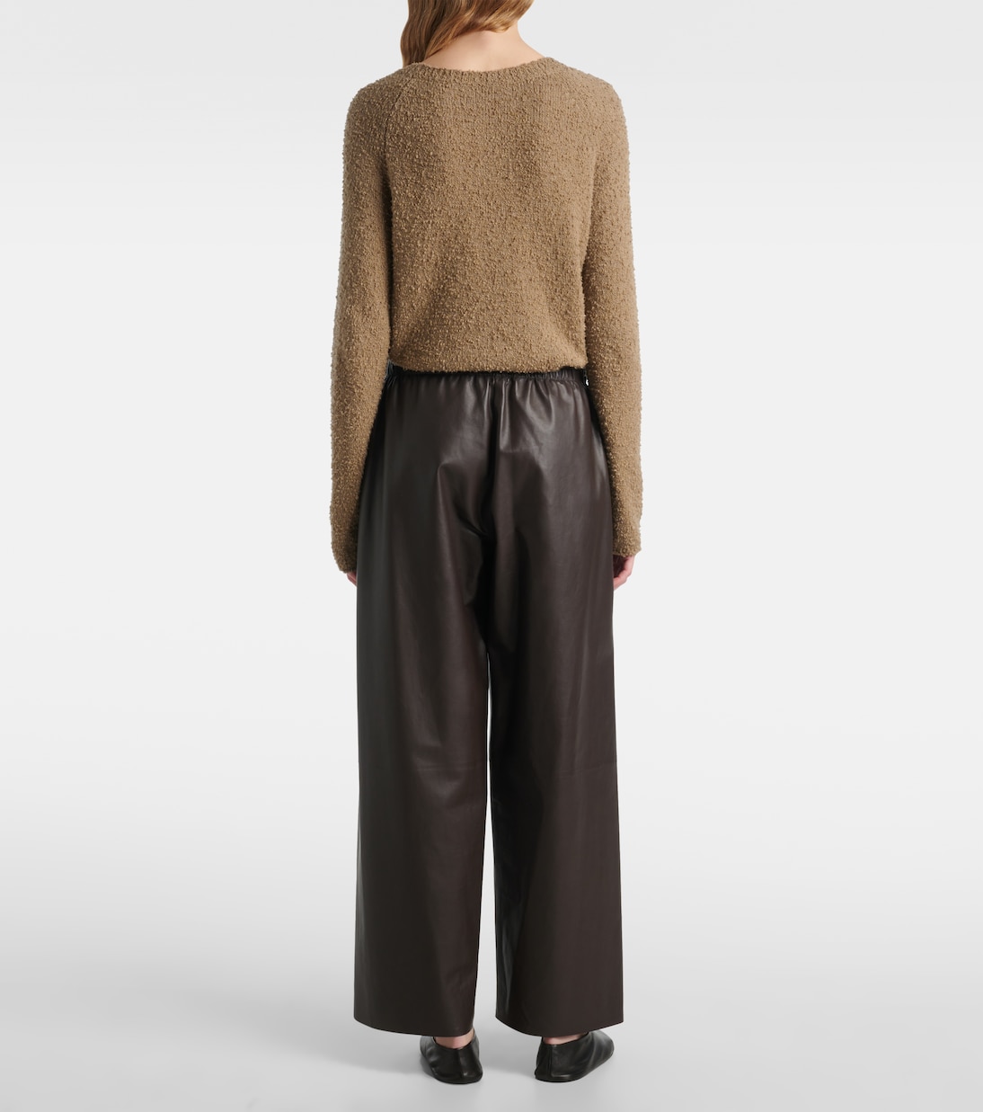 Yani mid-rise leather wide-leg pants | The Row
