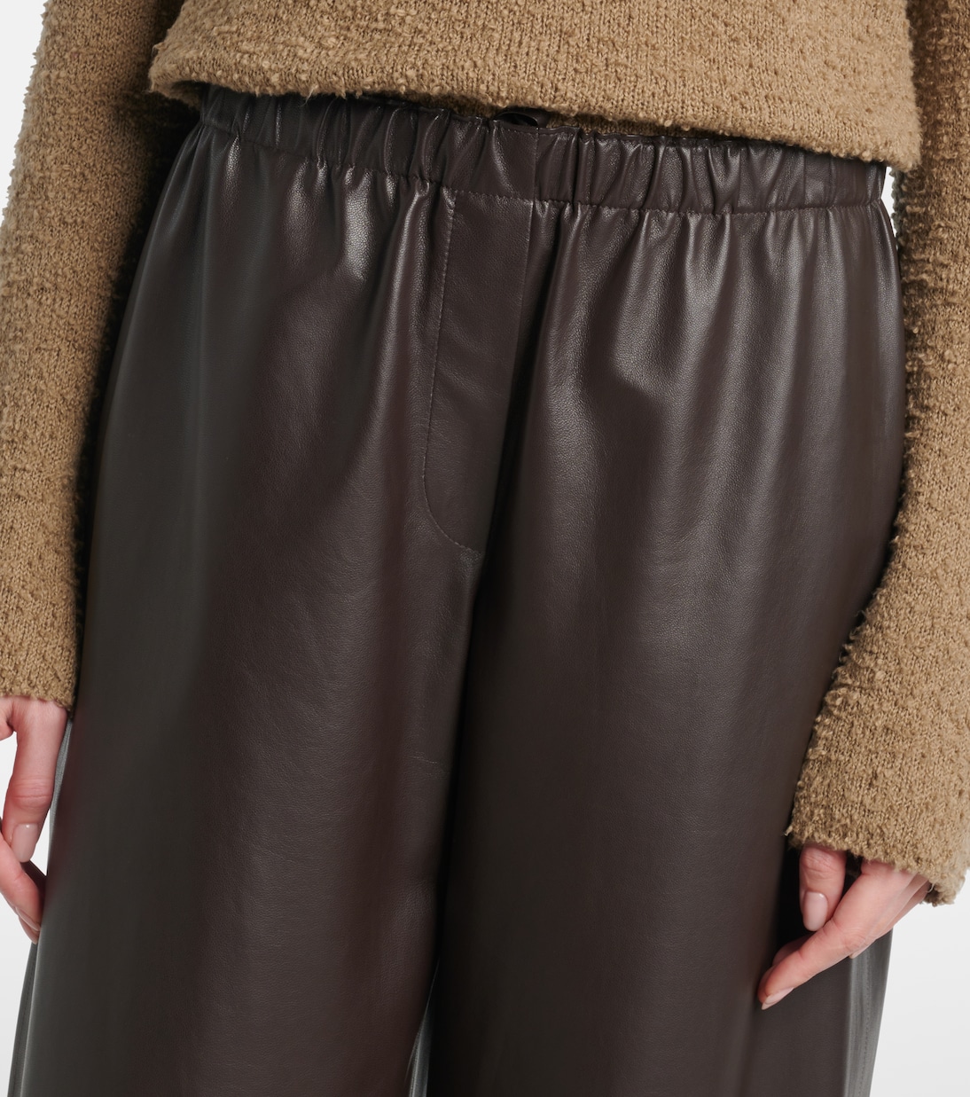 Yani mid-rise leather wide-leg pants | The Row