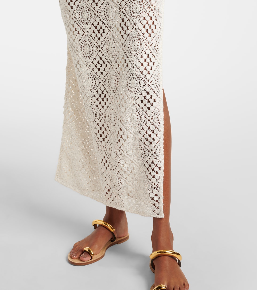Abito lungo Rayure in crochet di cotone | SIR