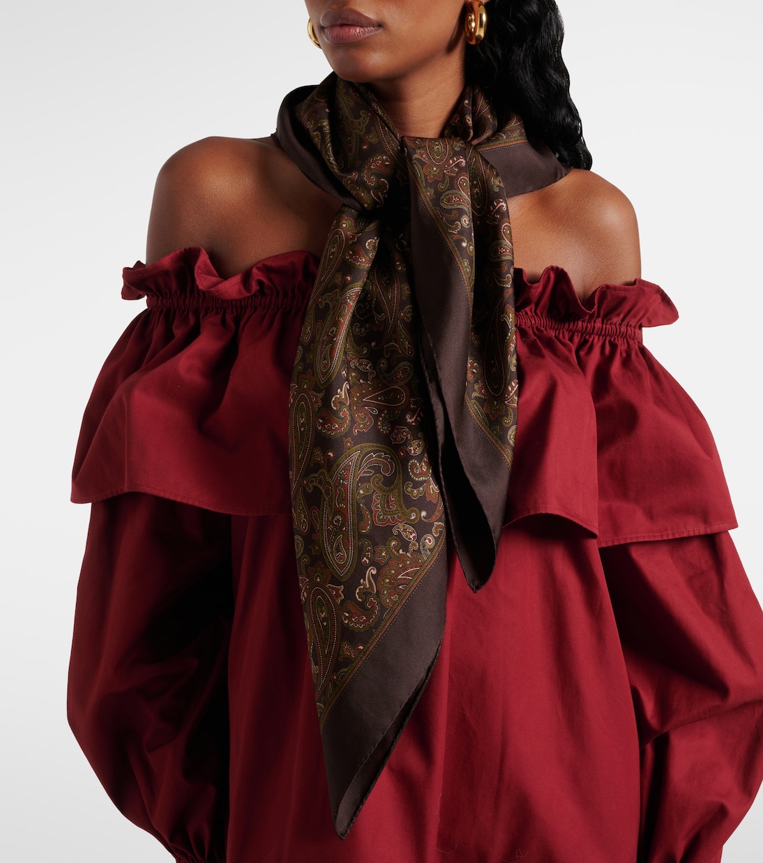 Foulard in seta Saint Laurent con motivo Paisley per giovani trendy