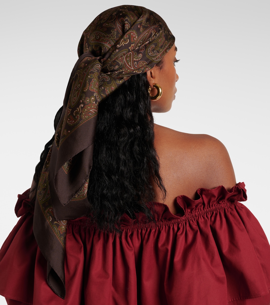 Foulard in seta Saint Laurent con motivo Paisley per giovani trendy