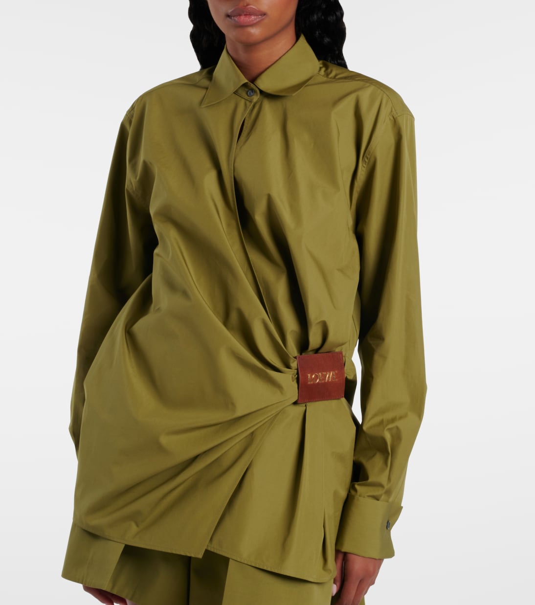 Camisa de popelín de algodón drapeada | Loewe