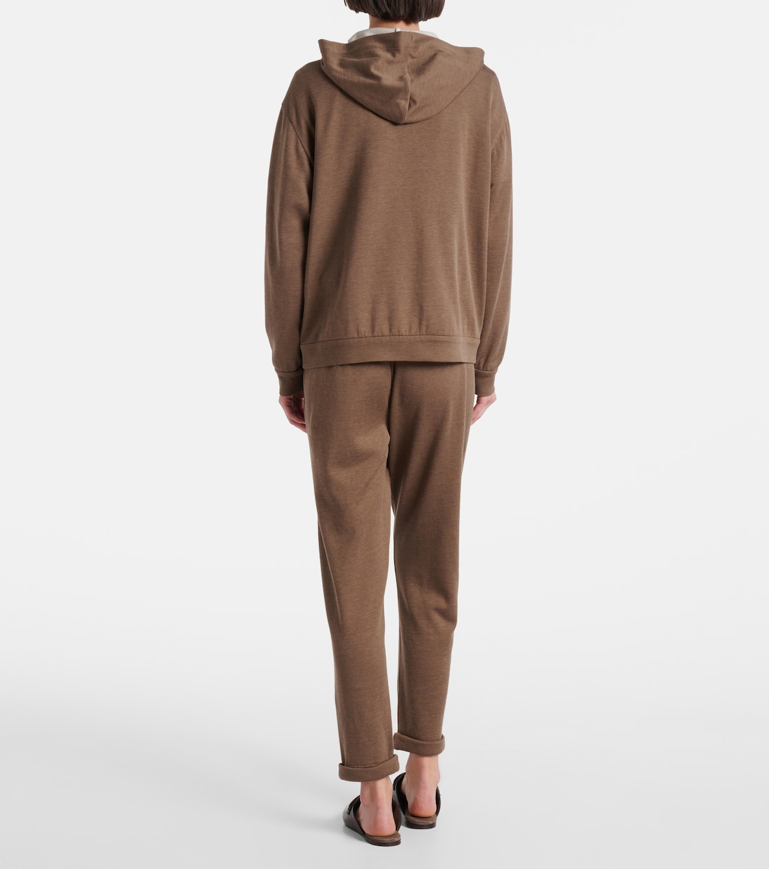Cotton and silk zip-up hoodie  | Brunello Cucinelli