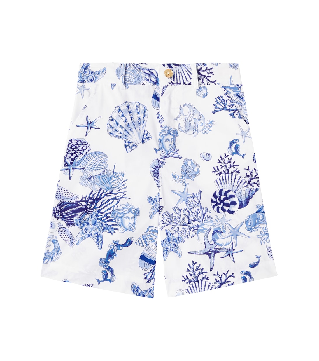 Shorts Trésor de la Mer in popeline di cotone | Versace Kids