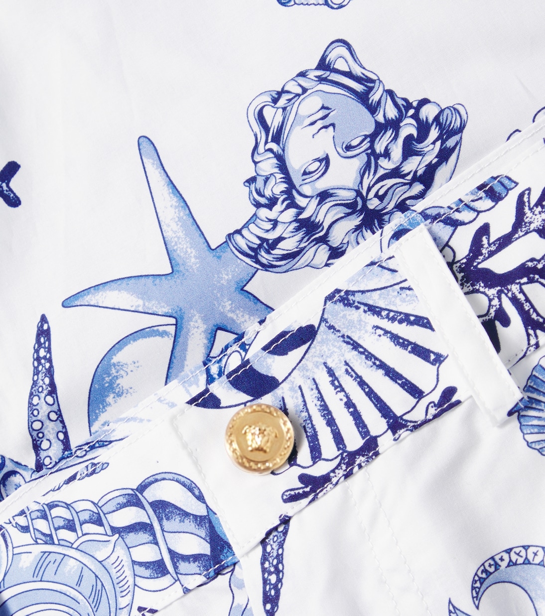 Shorts Trésor de la Mer in popeline di cotone | Versace Kids