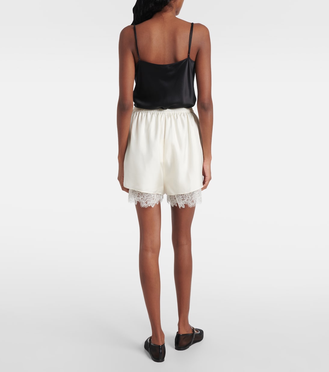 Shorts aus Seide mit Spitze | Róhe