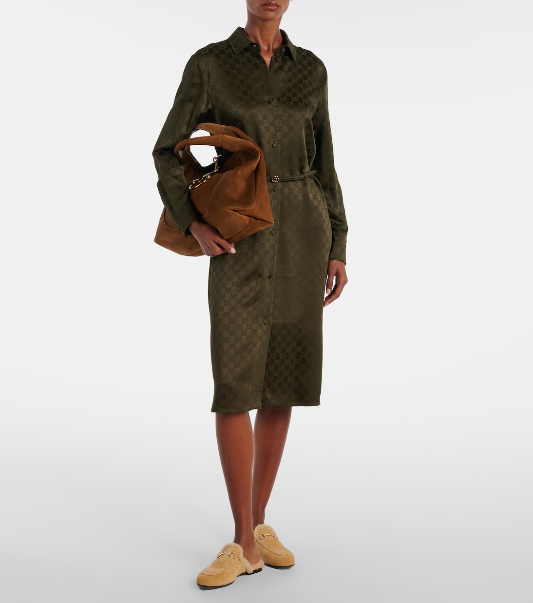 Mules in suede con shearling | Gucci