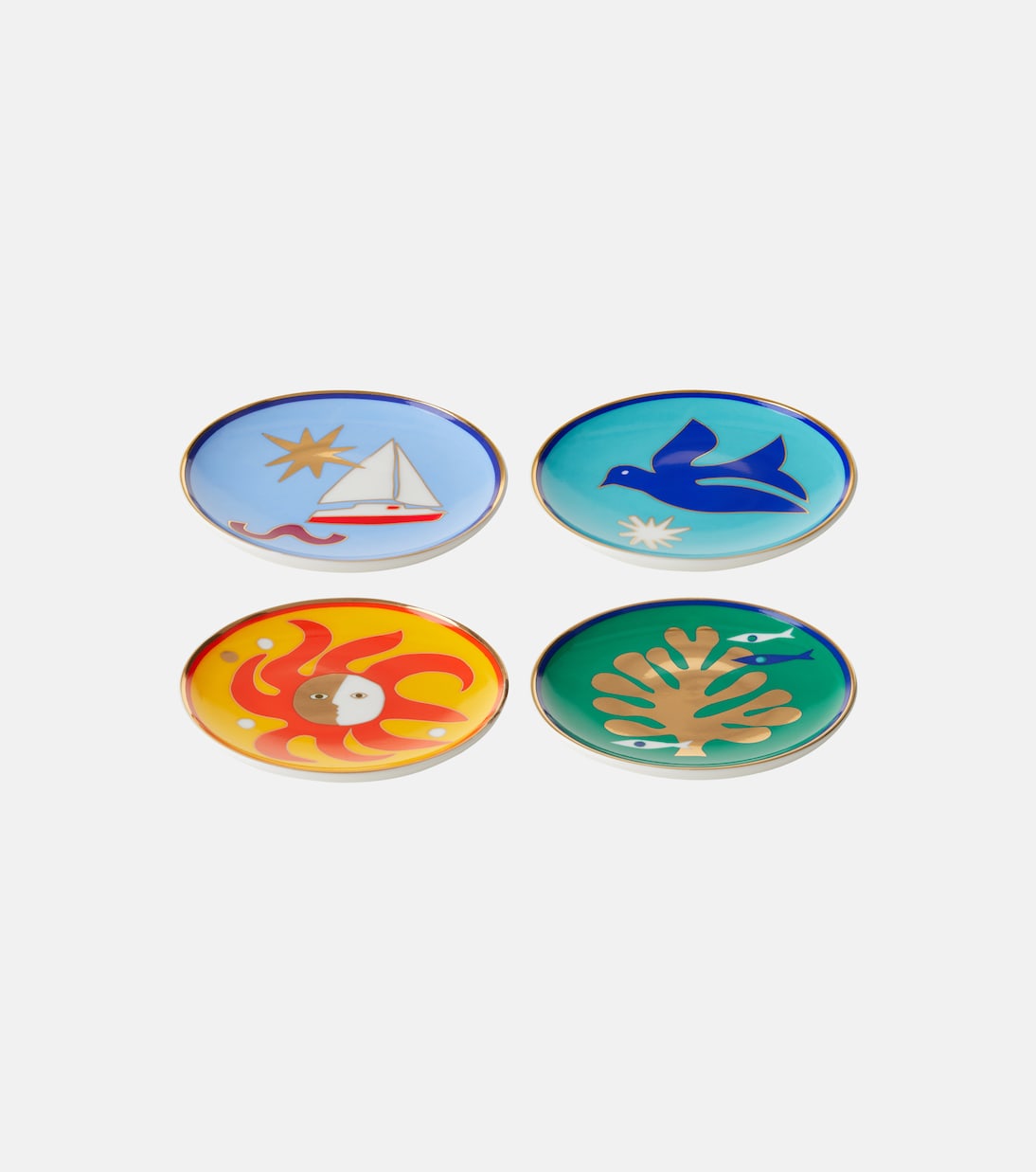 Set de 4 dessous de verre Playa en porcelaine | Jonathan Adler