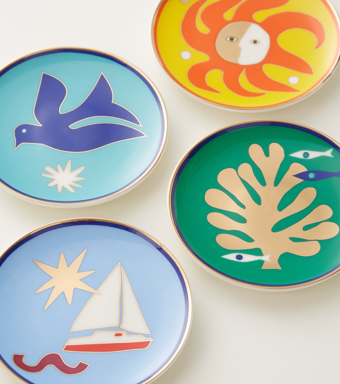 Set de 4 dessous de verre Playa en porcelaine | Jonathan Adler