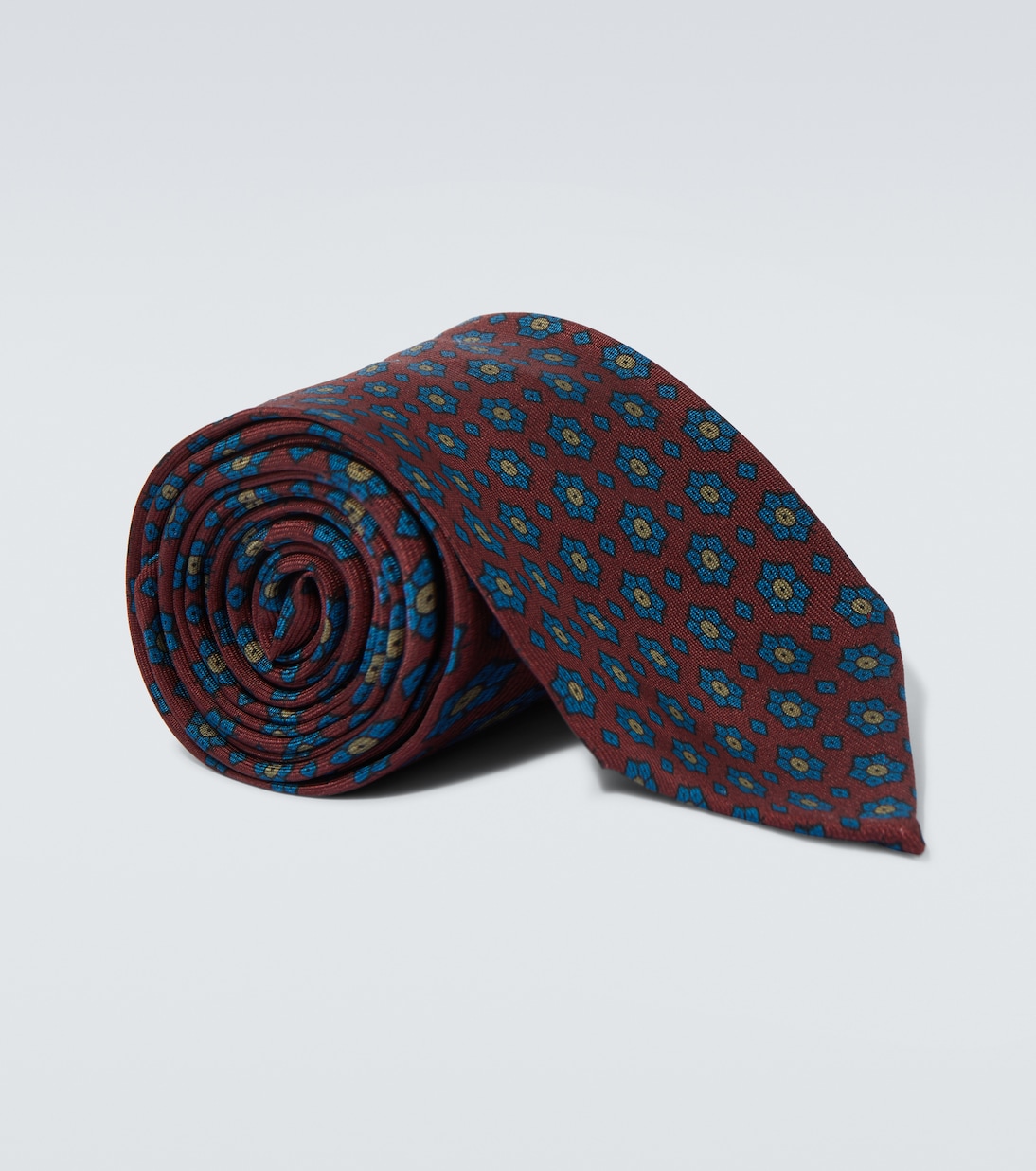 Corbata de satén de seda estampada | Rubinacci