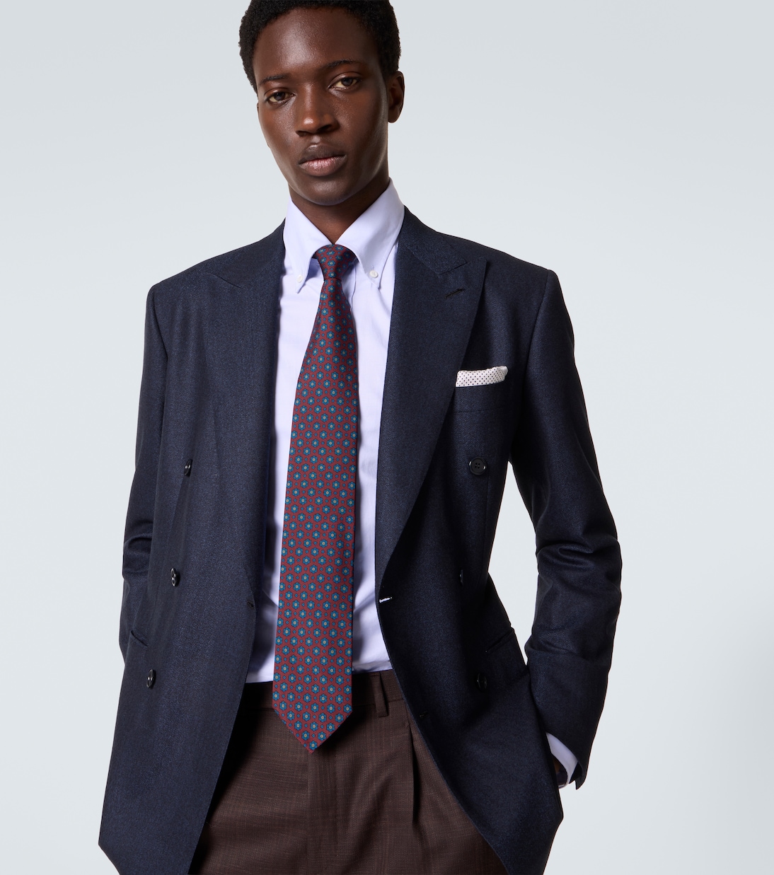 Printed silk satin tie | Rubinacci