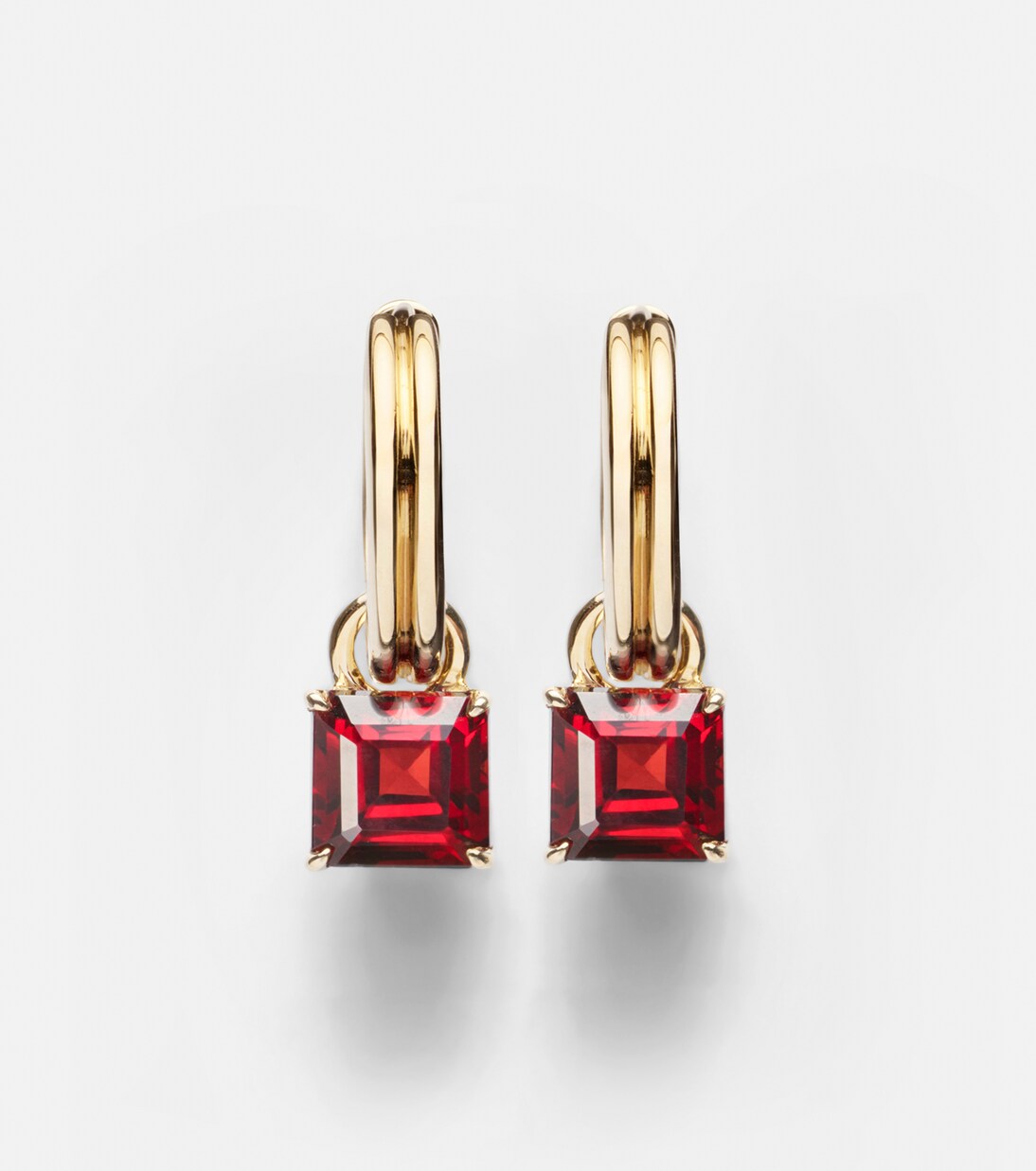 10kt gold earrings with garnets | Stone and Strand