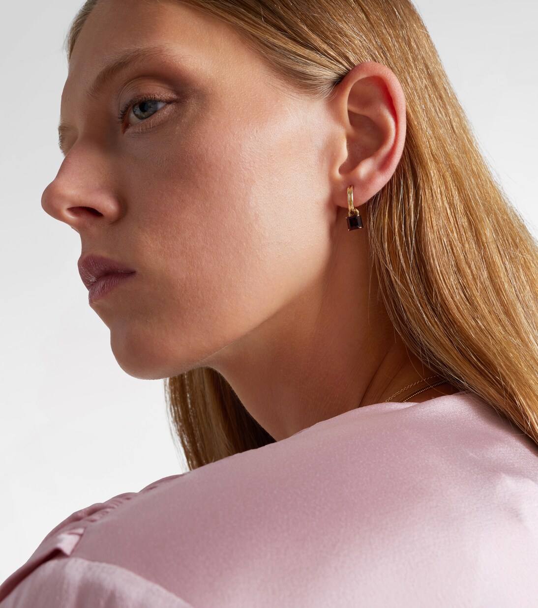 10kt gold earrings with garnets | Stone and Strand