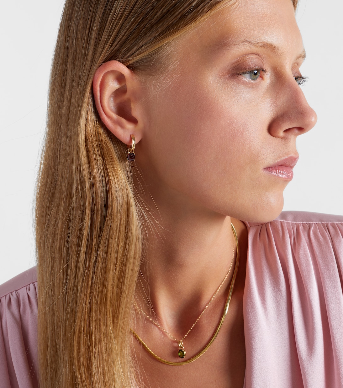 10kt gold earrings with garnets | Stone and Strand