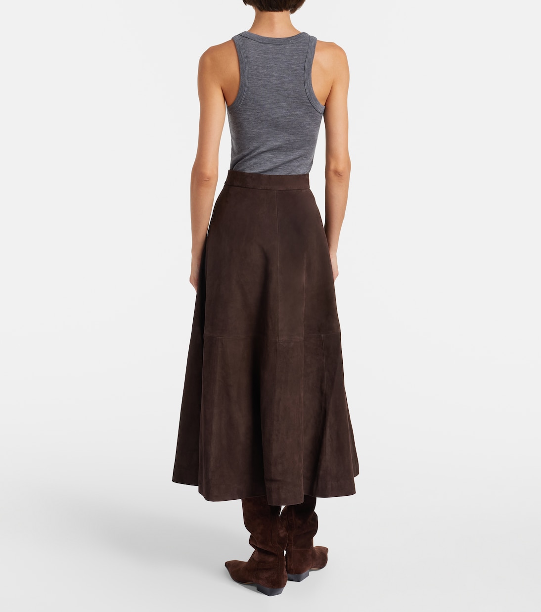 Suede midi skirt  | Róhe