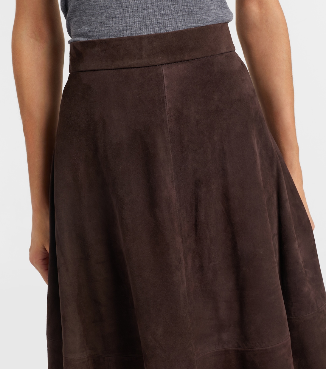 Suede midi skirt  | Róhe