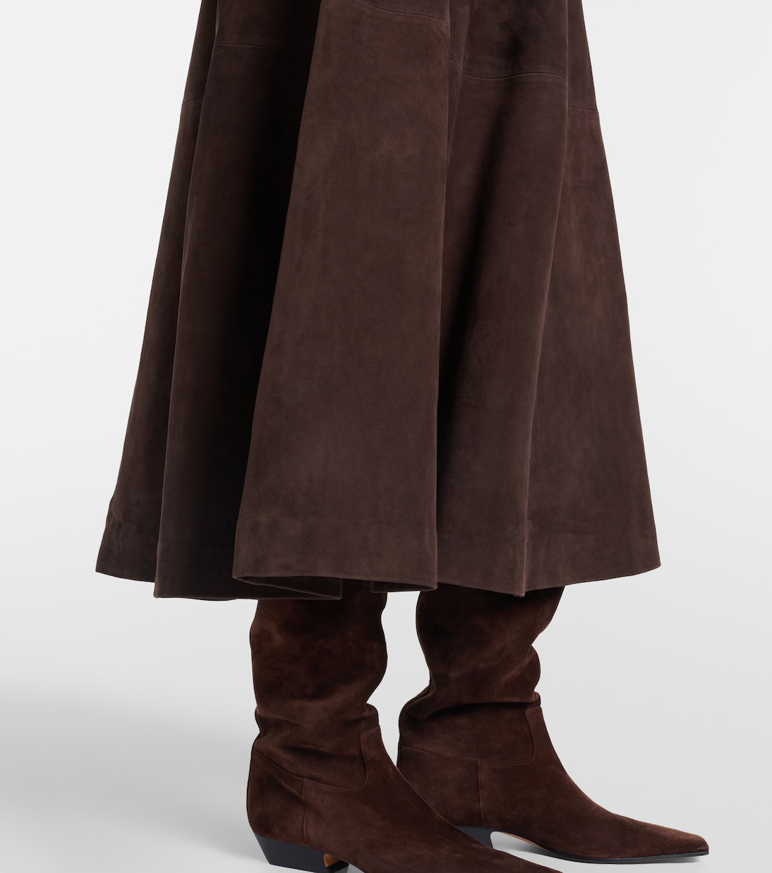 Suede midi skirt  | Róhe