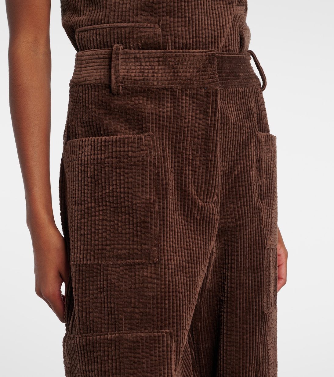 Pantalon cargo en velours côtelé de coton | Ganni