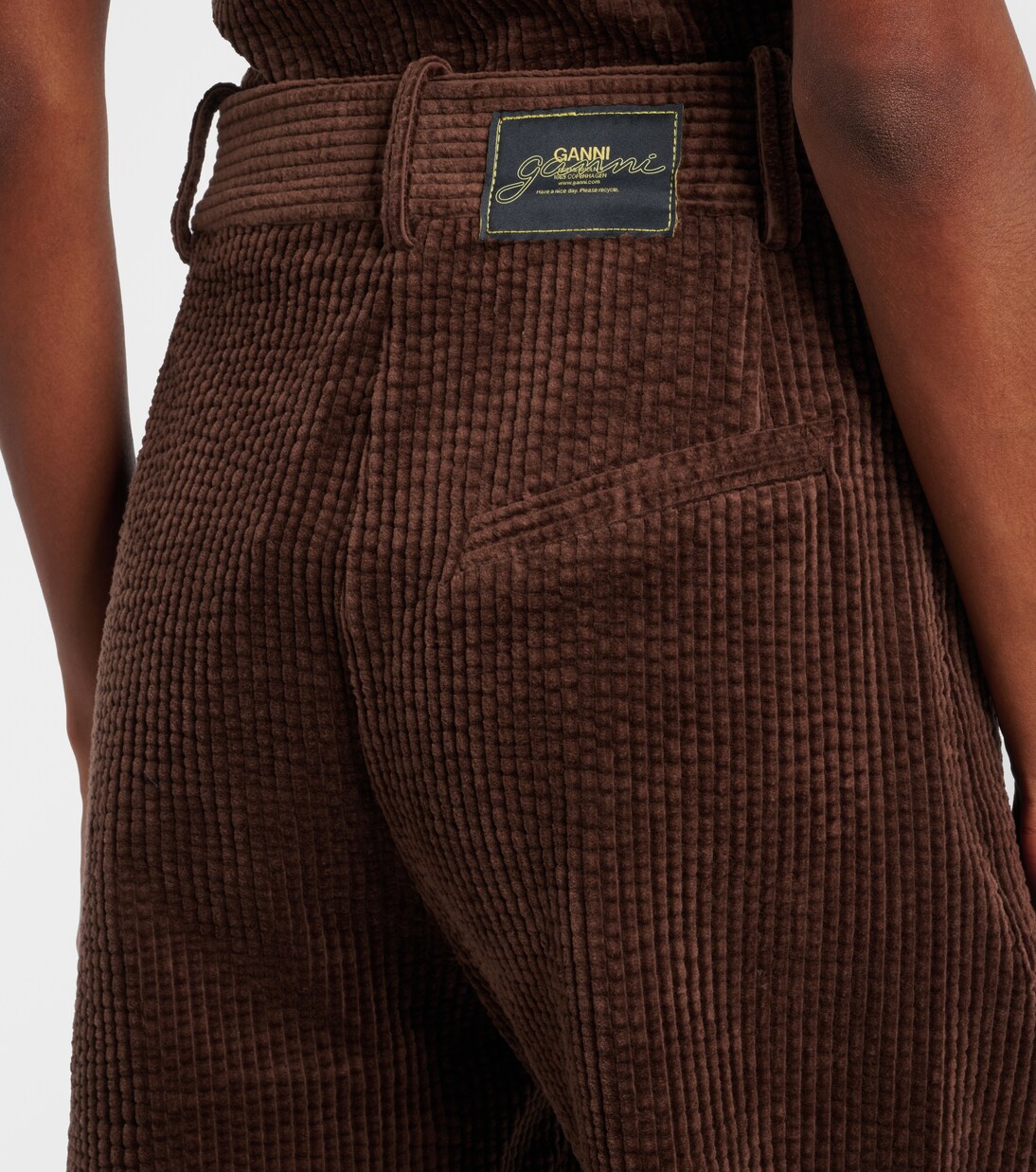 Pantalon cargo en velours côtelé de coton | Ganni