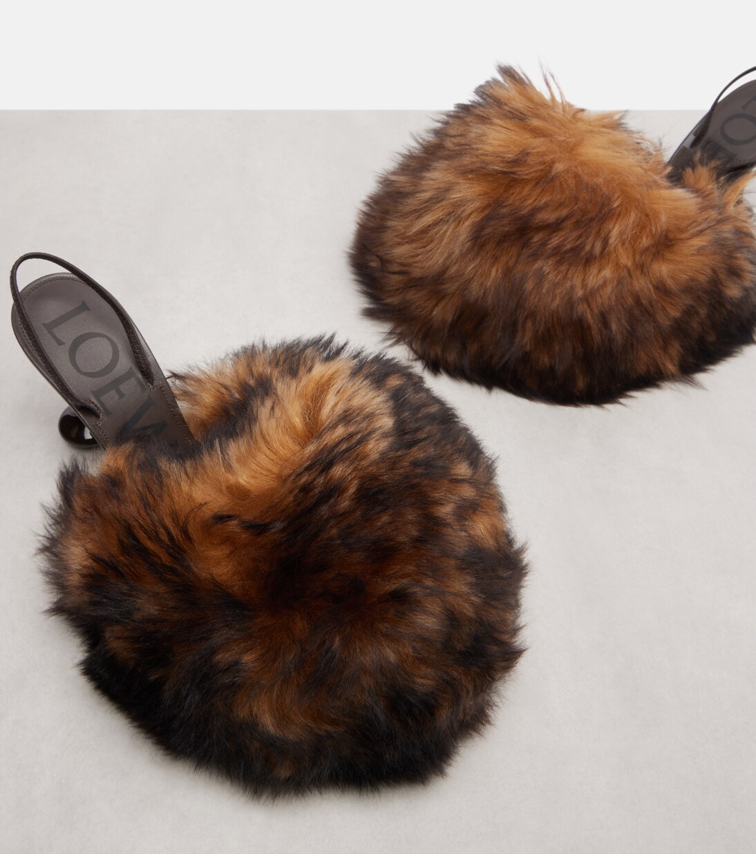 Escarpins slingback Toy 90 en cuir et shearling | Loewe