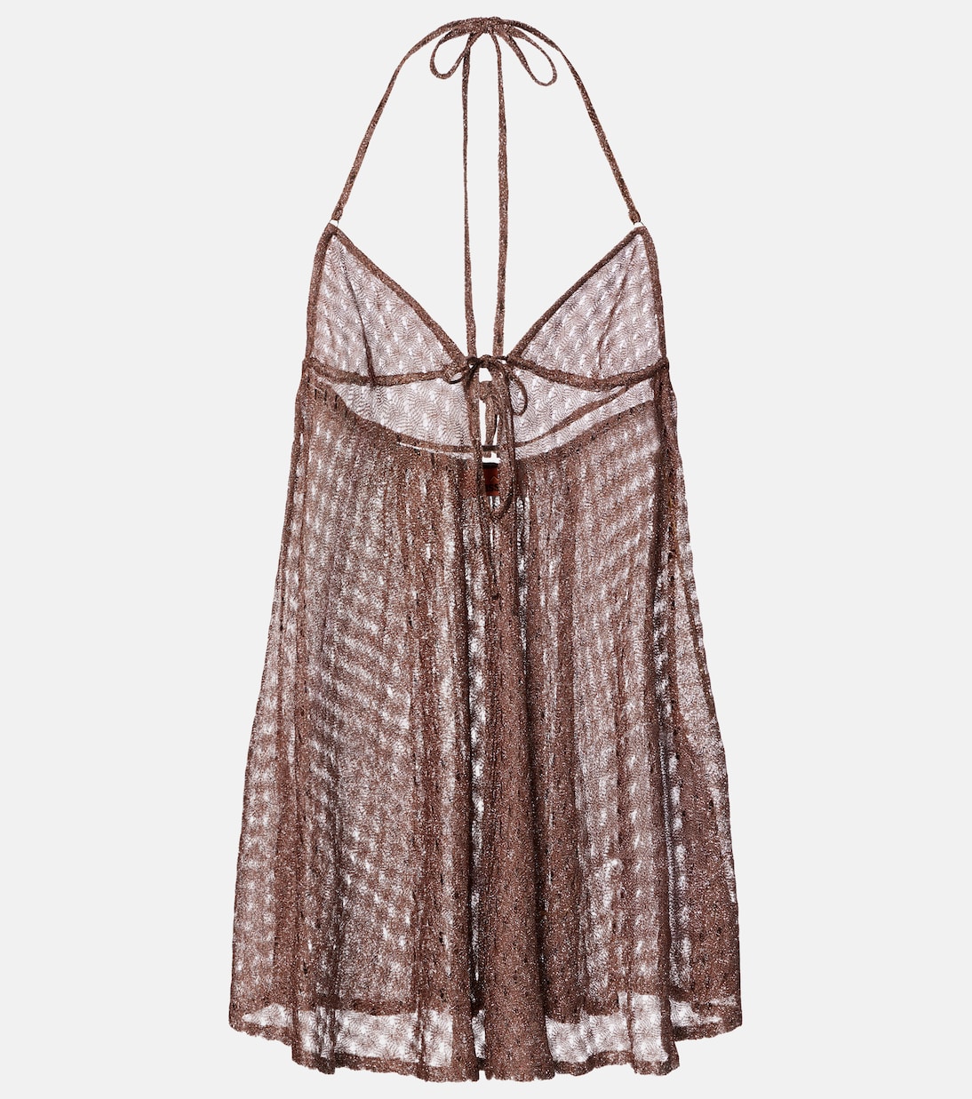 Open-knit halterneck lamé beach cover-up | Missoni