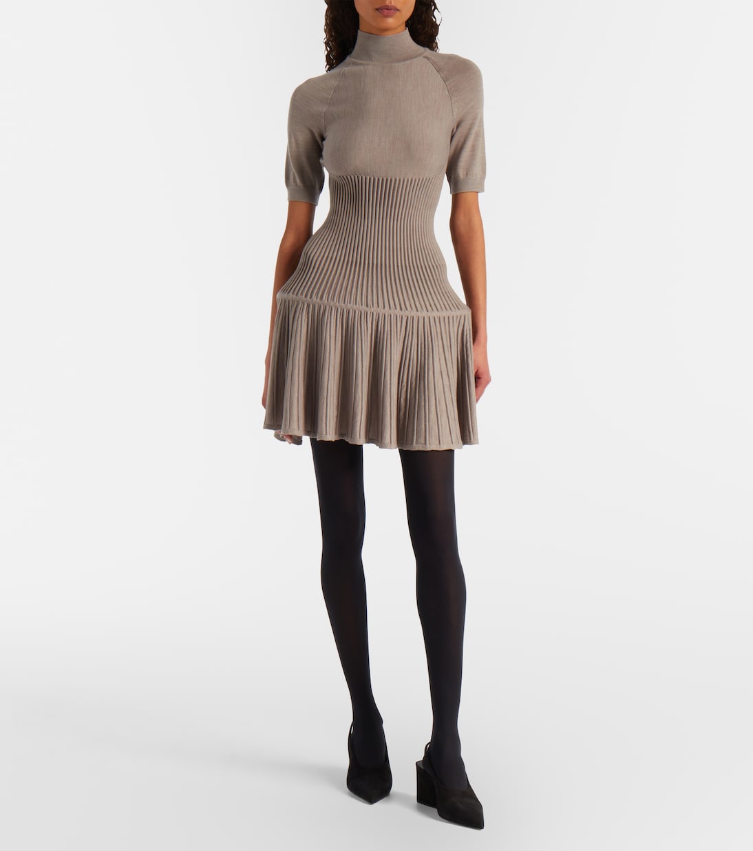Ribbed-knit wool-blend minidress | Alaïa