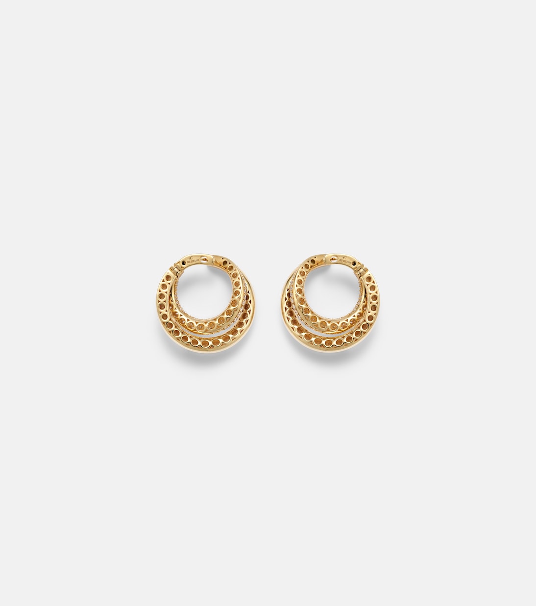 Infinity Loop Medium 18kt gold (750/1000) earrings with diamonds | Engelbert