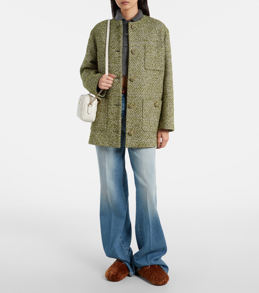 Mules Sol Horsebit en shearling | Gucci