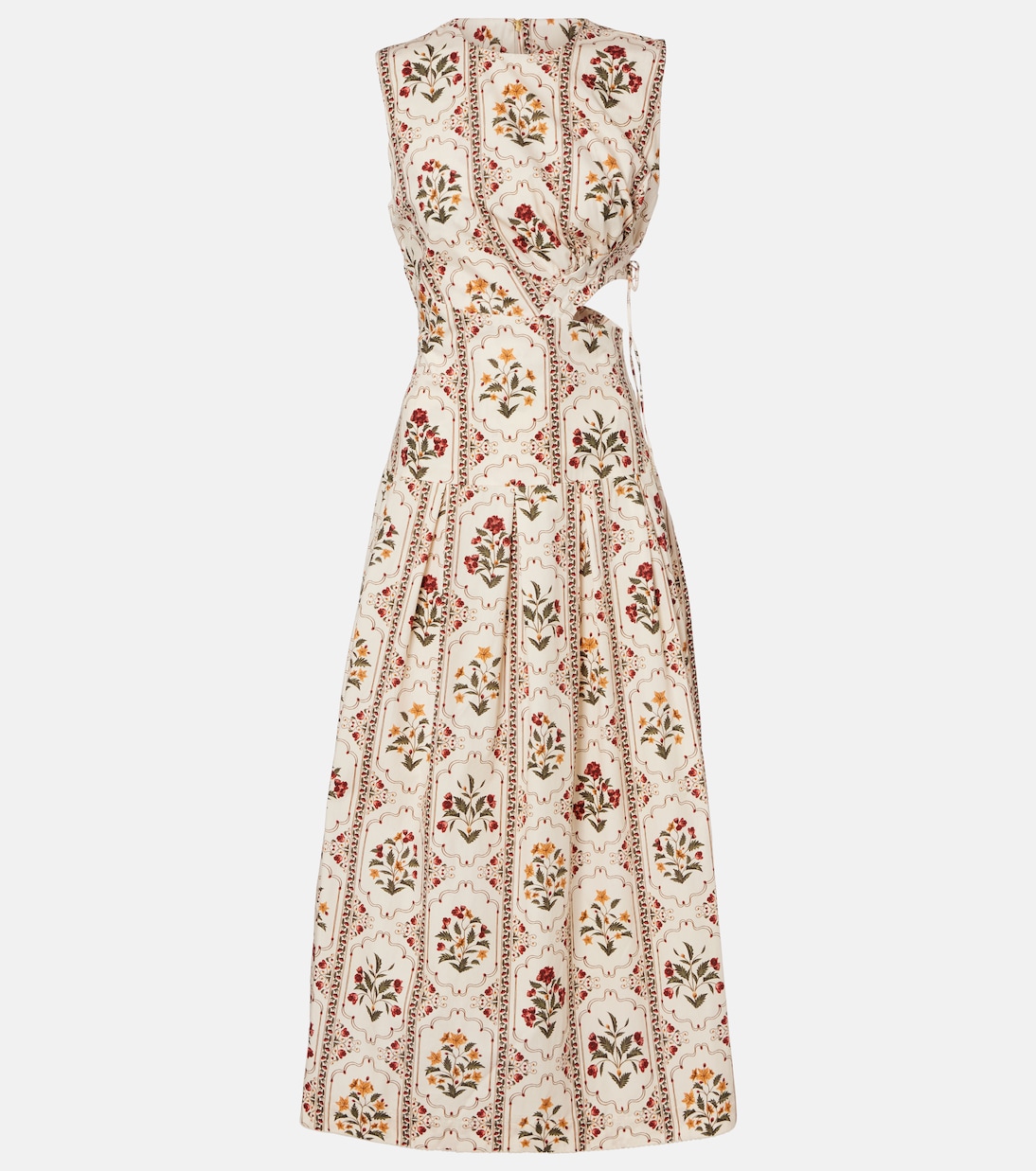 Robe midi Otoño Andes en coton à fleurs | Agua by Agua Bendita