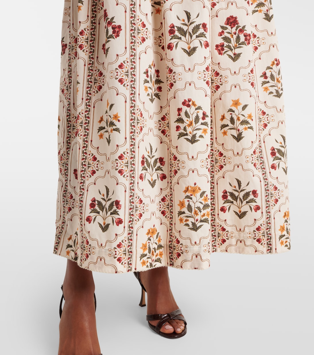 Robe midi Otoño Andes en coton à fleurs | Agua by Agua Bendita