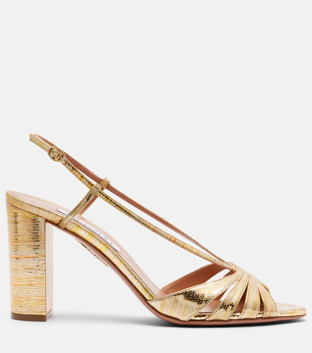Aimée 85 metallic leather sandals | Aquazzura