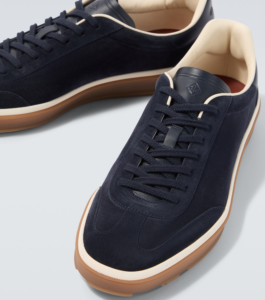 Tennis leather-trimmed suede sneakers | Loro Piana