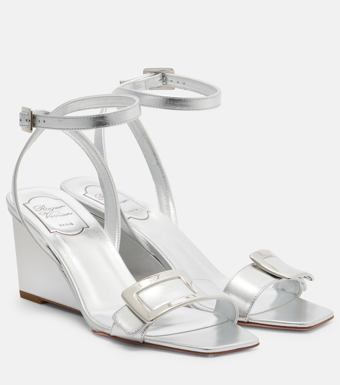Belle Vivier metallic leather sandals | Roger Vivier