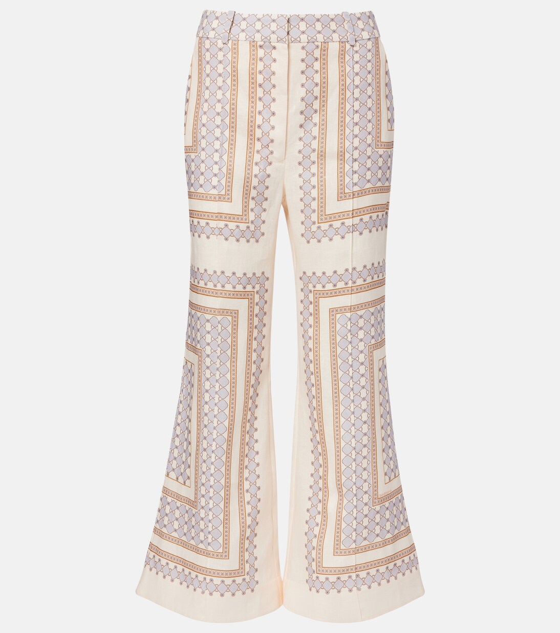 Pantalon évasé imprimé en lin  | Zimmermann