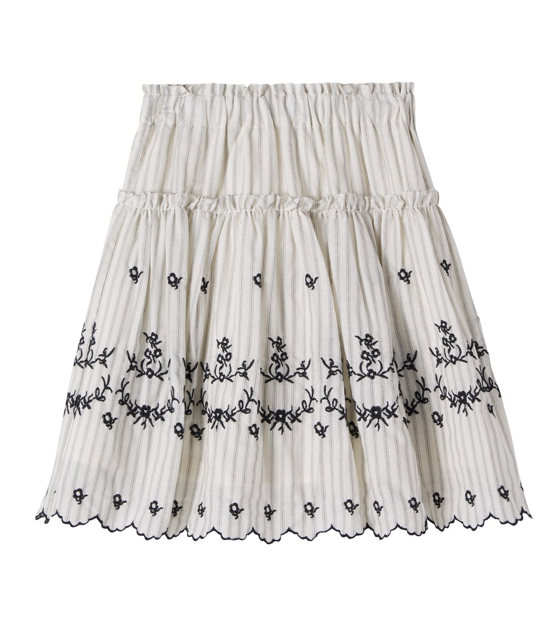 Embroidered striped cotton skirt | C'era Una Volta