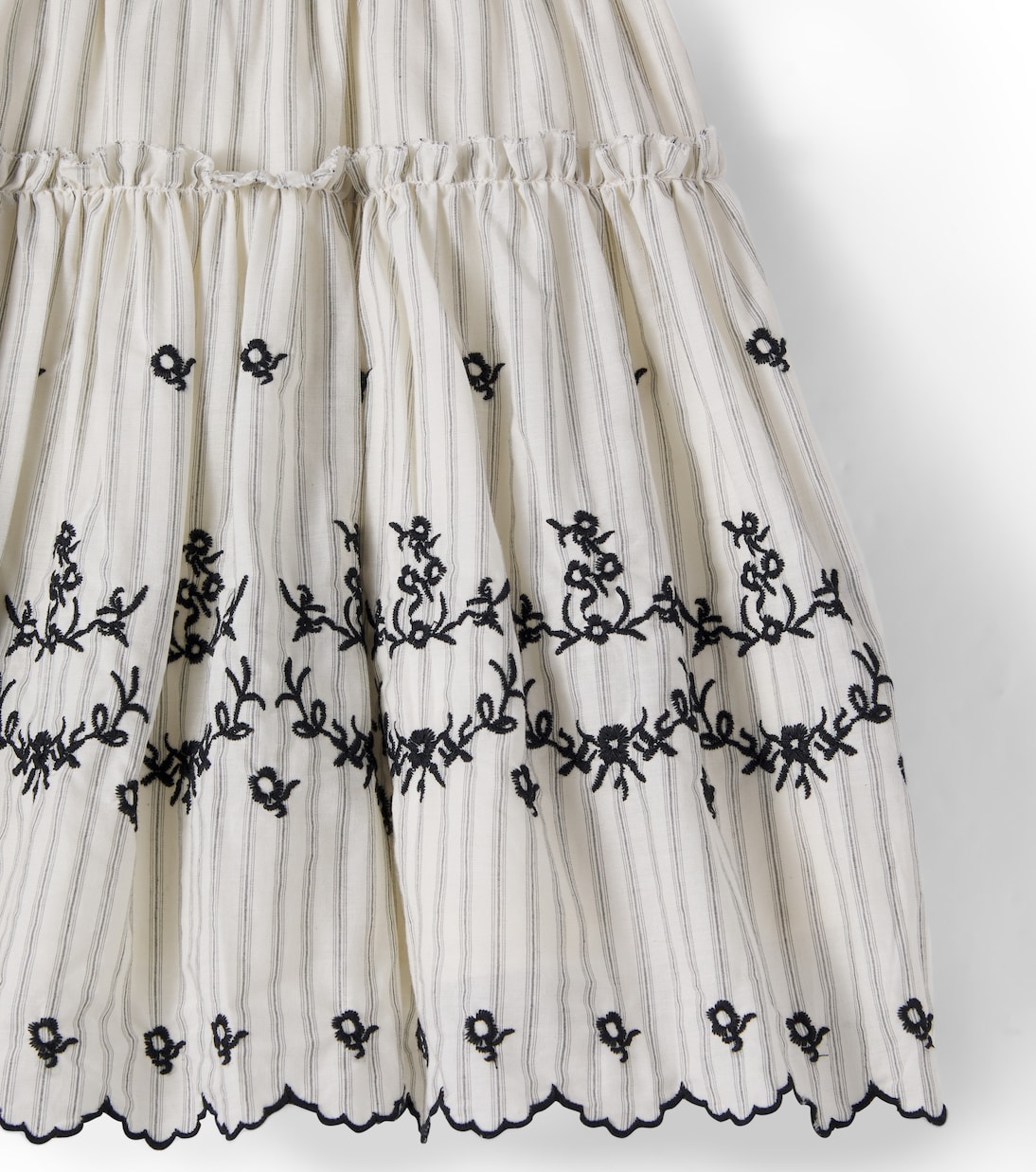 Embroidered striped cotton skirt | C'era Una Volta
