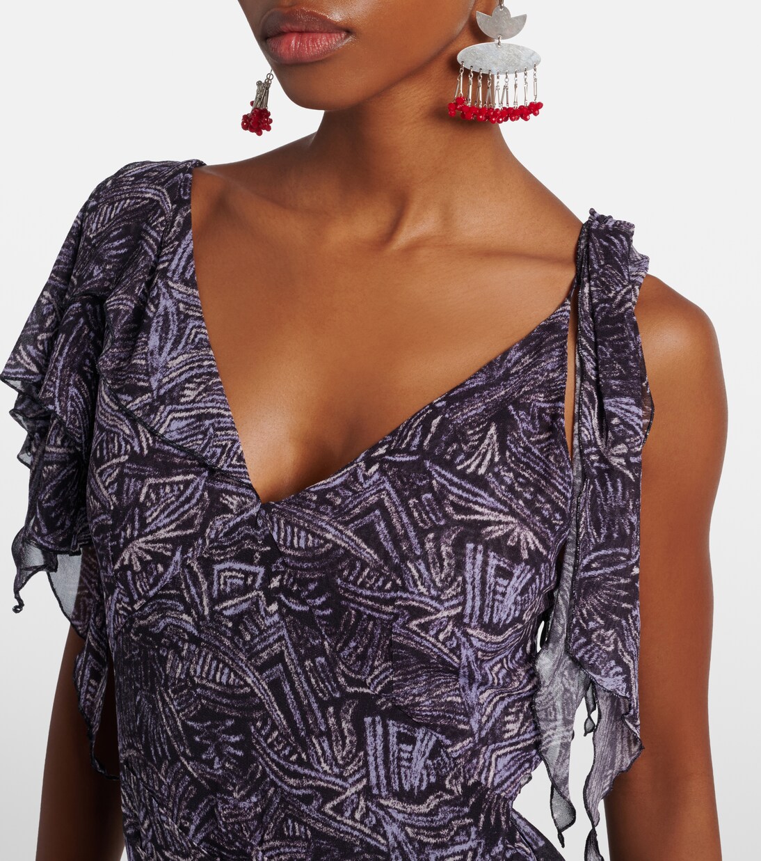 Tylena printed silk georgette ruffled midi dress | Isabel Marant