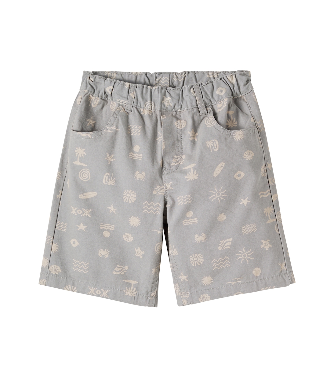August printed cotton canvas shorts | Wheat