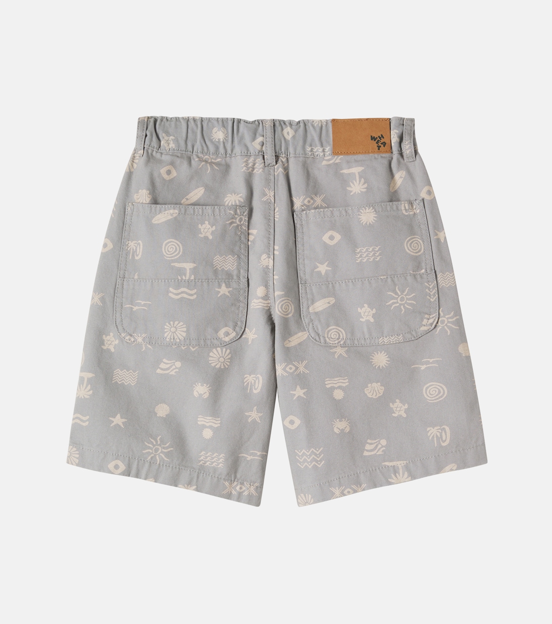 August printed cotton canvas shorts | Wheat
