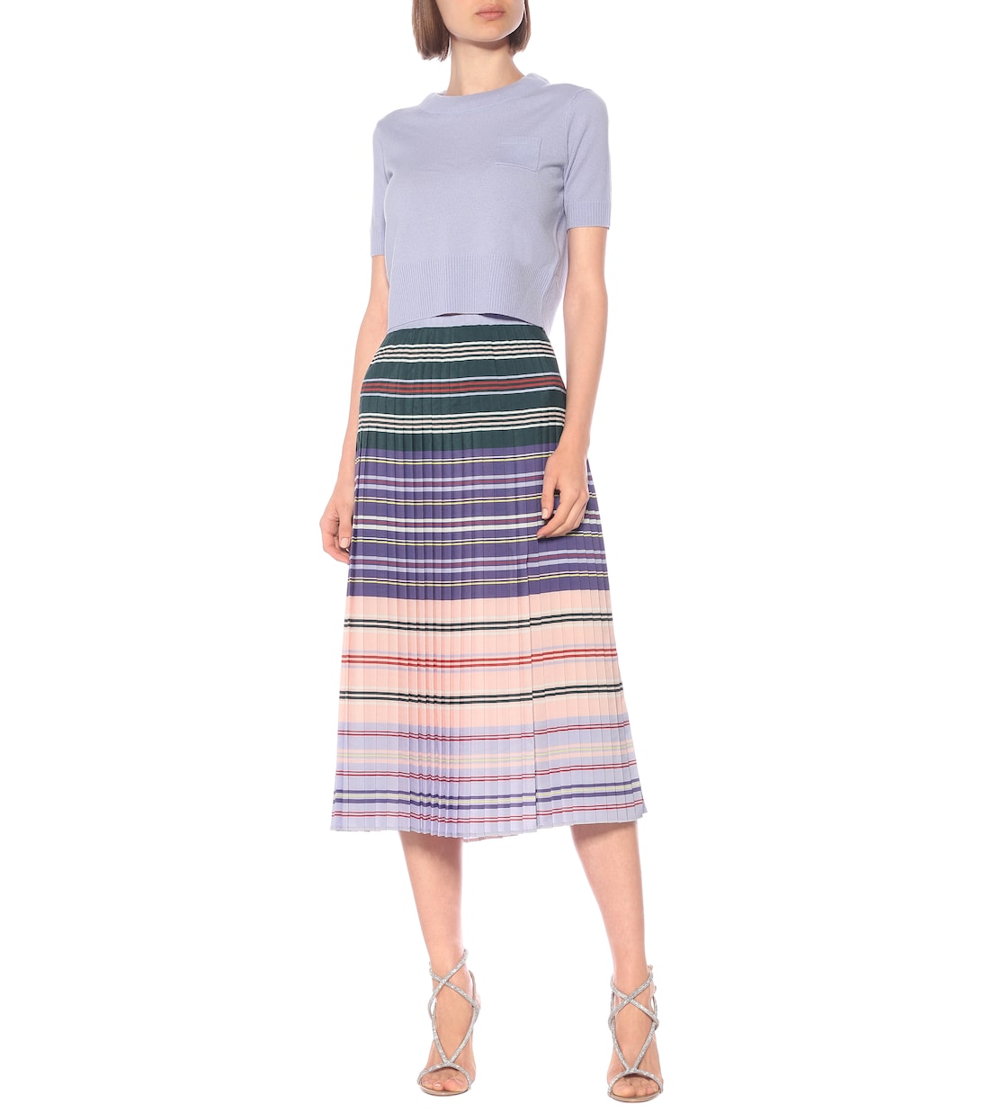 Falda midi Halyard de punto a rayas | Altuzarra