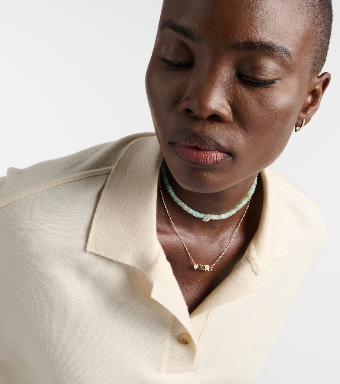 Choker Tiny Groovy Eye aus Opal mit 14kt Gelbgold, Emaille und Diamant | Sydney Evan