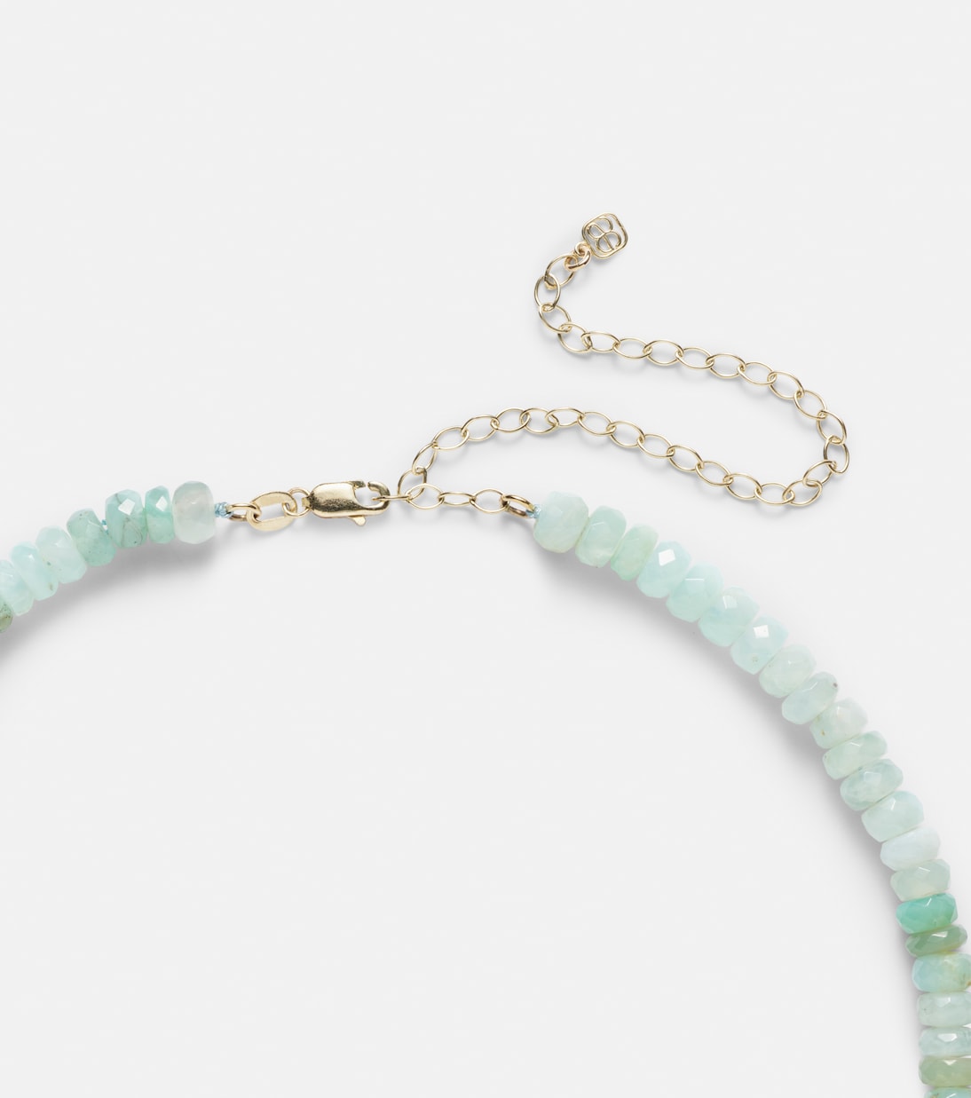 Tiny Groovy Eye 14kt gold beaded choker with diamond | Sydney Evan