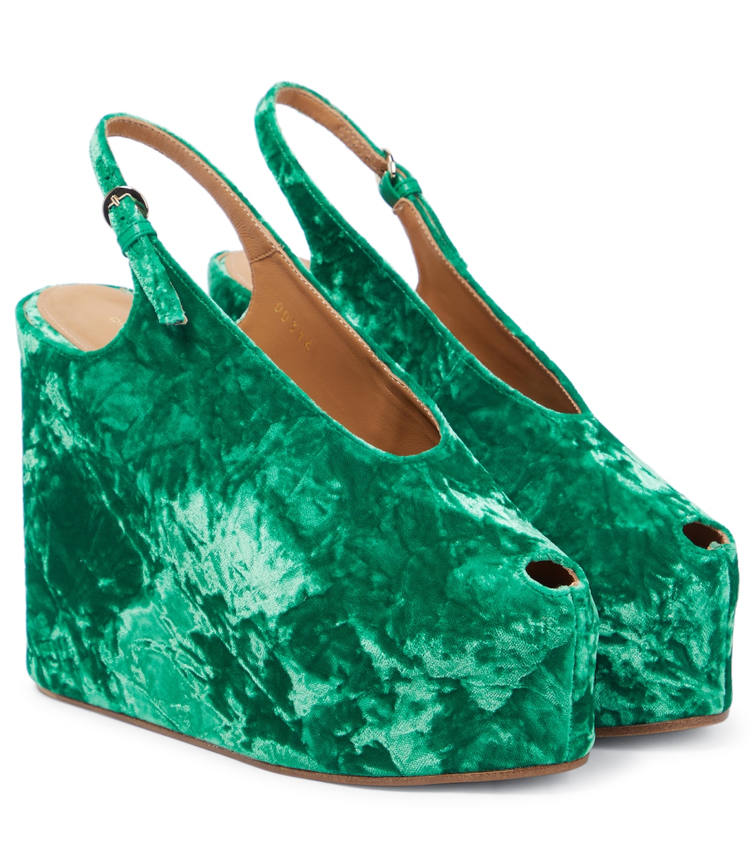 Slingback velvet platform sandals | Dries Van Noten