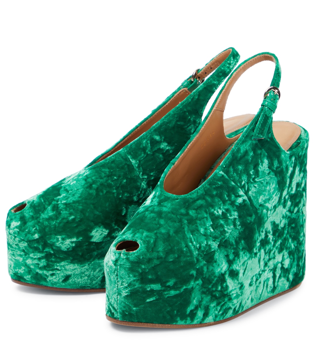 Slingback velvet platform sandals | Dries Van Noten